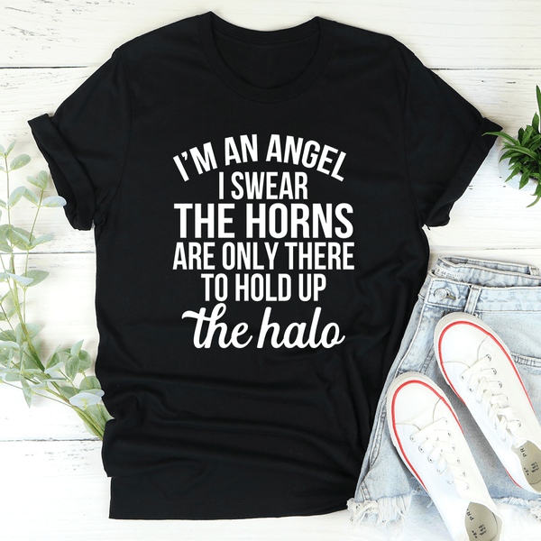 I'm An Angel I Swear Tee Black Heather / S Peachy Sunday T-Shirt