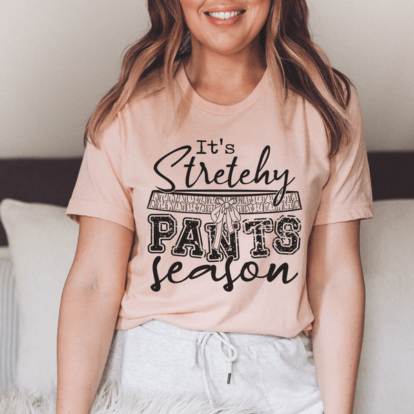 It's Stretchy Pants Season Tee Heather Prism Peach / S Peachy Sunday T-Shirt