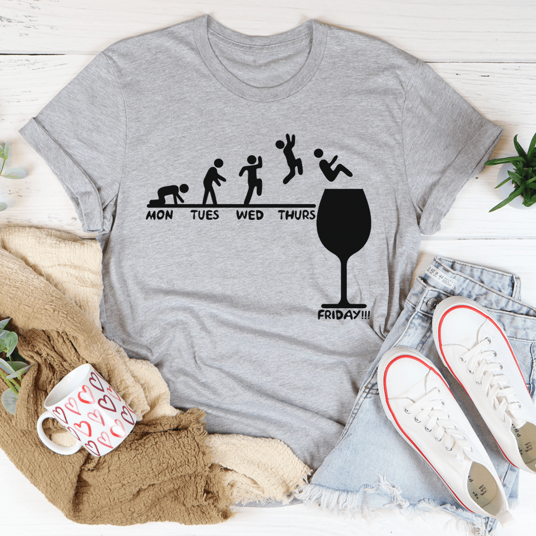 Monday to Friday Wine Tee Athletic Heather / S Peachy Sunday T-Shirt