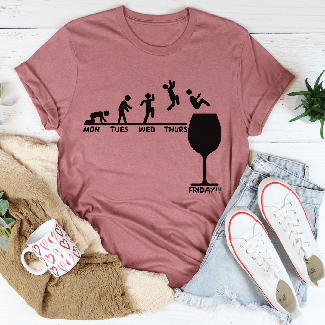 Monday to Friday Wine Tee Mauve / S Peachy Sunday T-Shirt