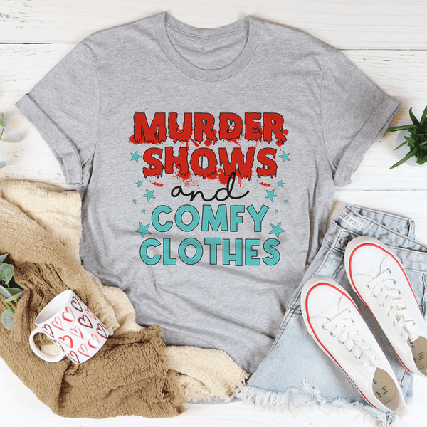 Murder Shows And Comfy Clothes Tee Athletic Heather / S Peachy Sunday T-Shirt