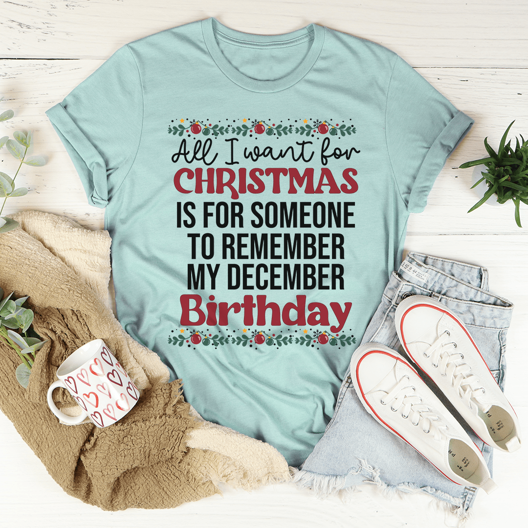 My December Birthday Tee Heather Prism Dusty Blue / S Peachy Sunday T-Shirt