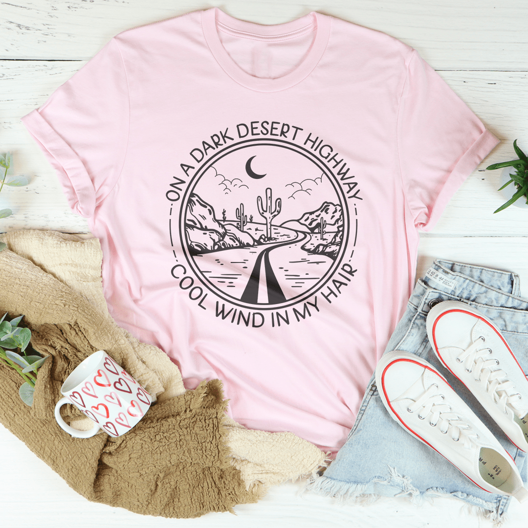 On A Dark Desert Highway Tee Pink / S Peachy Sunday T-Shirt