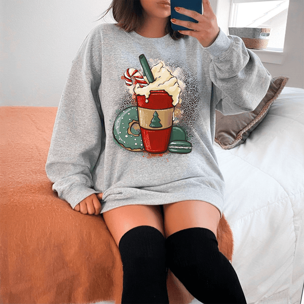 Peppermint Mocha Sweatshirt Sport Grey / S Peachy Sunday T-Shirt