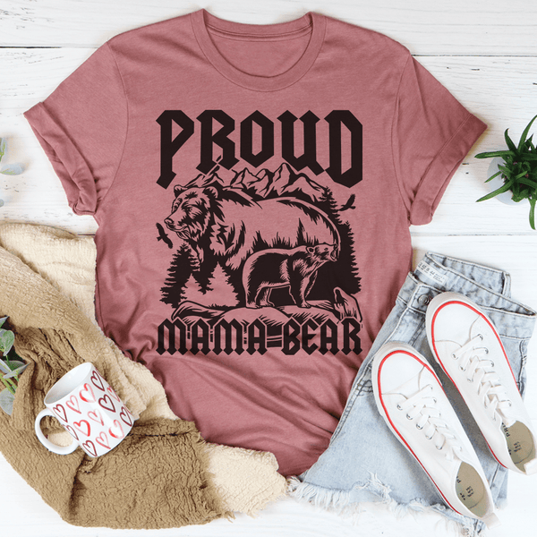 Proud Mama Bear Tee Peachy Sunday T-Shirt