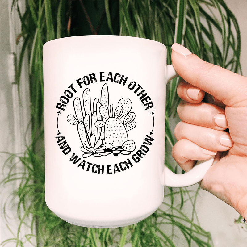 Root For Each Other Ceramic Mug 15 oz White / One Size CustomCat Drinkware T-Shirt