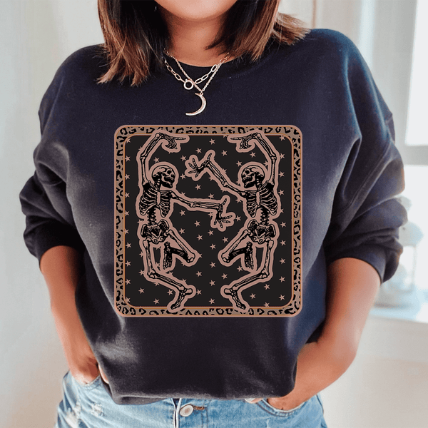 Skeleton Dancing Sweatshirt Black / S Peachy Sunday T-Shirt