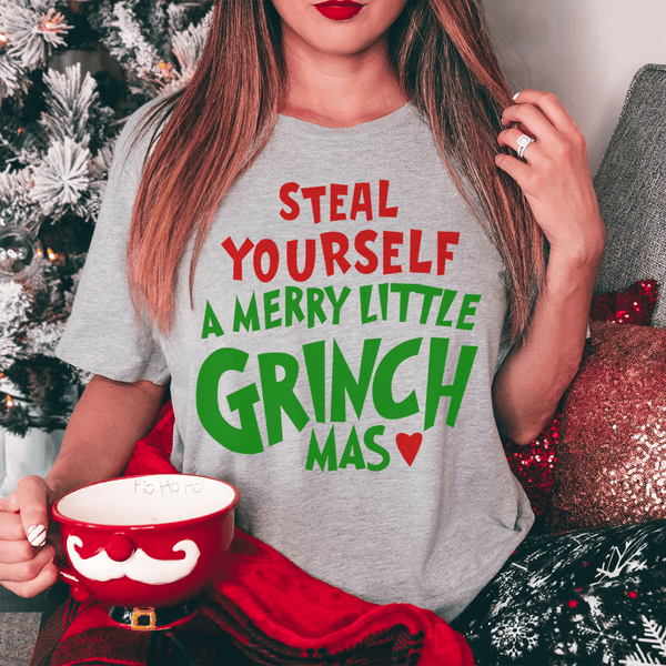 Steal Yourself A Merry Little Grinchmas Tee Printify T-Shirt T-Shirt