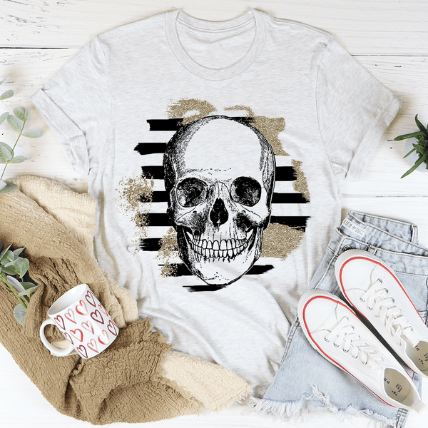 Striped Skull Tee Ash / S Peachy Sunday T-Shirt