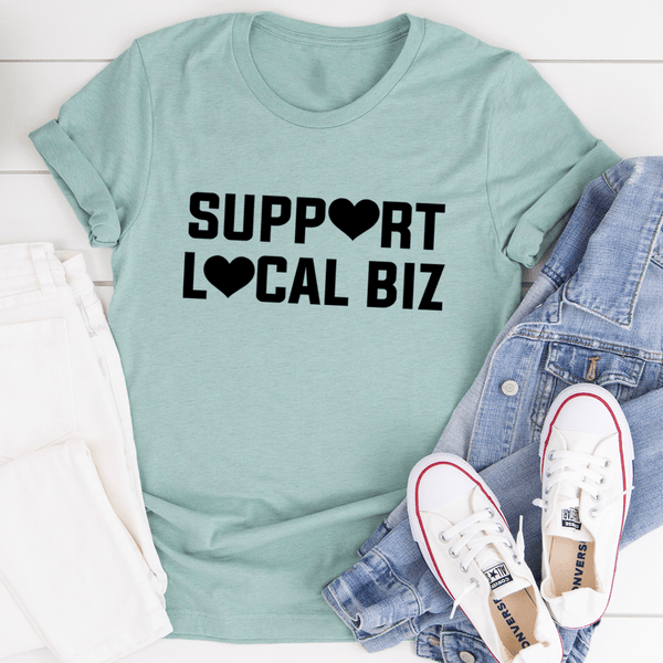 Support Local Biz Tee Heather Prism Dusty Blue / S Peachy Sunday T-Shirt